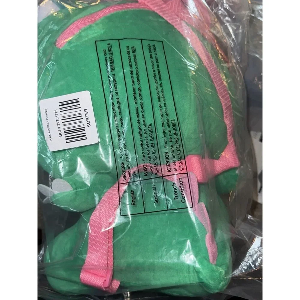 Hello Kitty Kaiju Green Cosplay‎ Plush Backpack NWT
